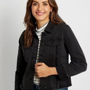 Black frayed Jean jacket